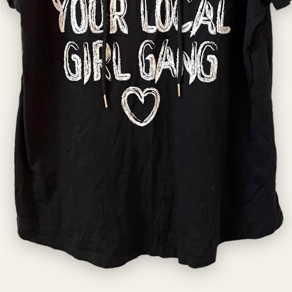 Addition Elle - Love & Legend Black Graphic Tee, “Support Your Local Girl Gang” - Picture 5 of 11